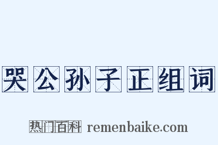 哭公孙子正组词是什么意思的图片